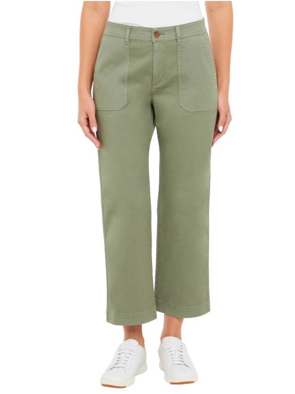 NWT GAP Cotton Ankle Trouser Mid-rise, Straight leg, Olive Size 16